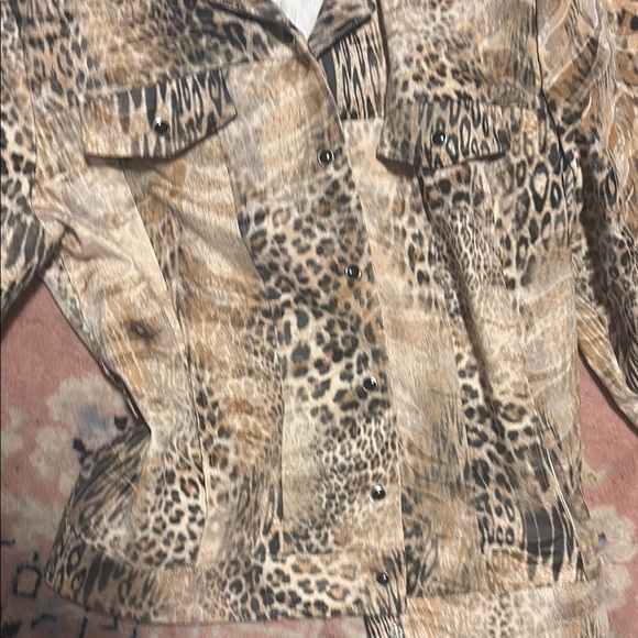 Cachet Brown and Black Jean Jacket with Luxurious Faux Fur - Picture 4 of 10